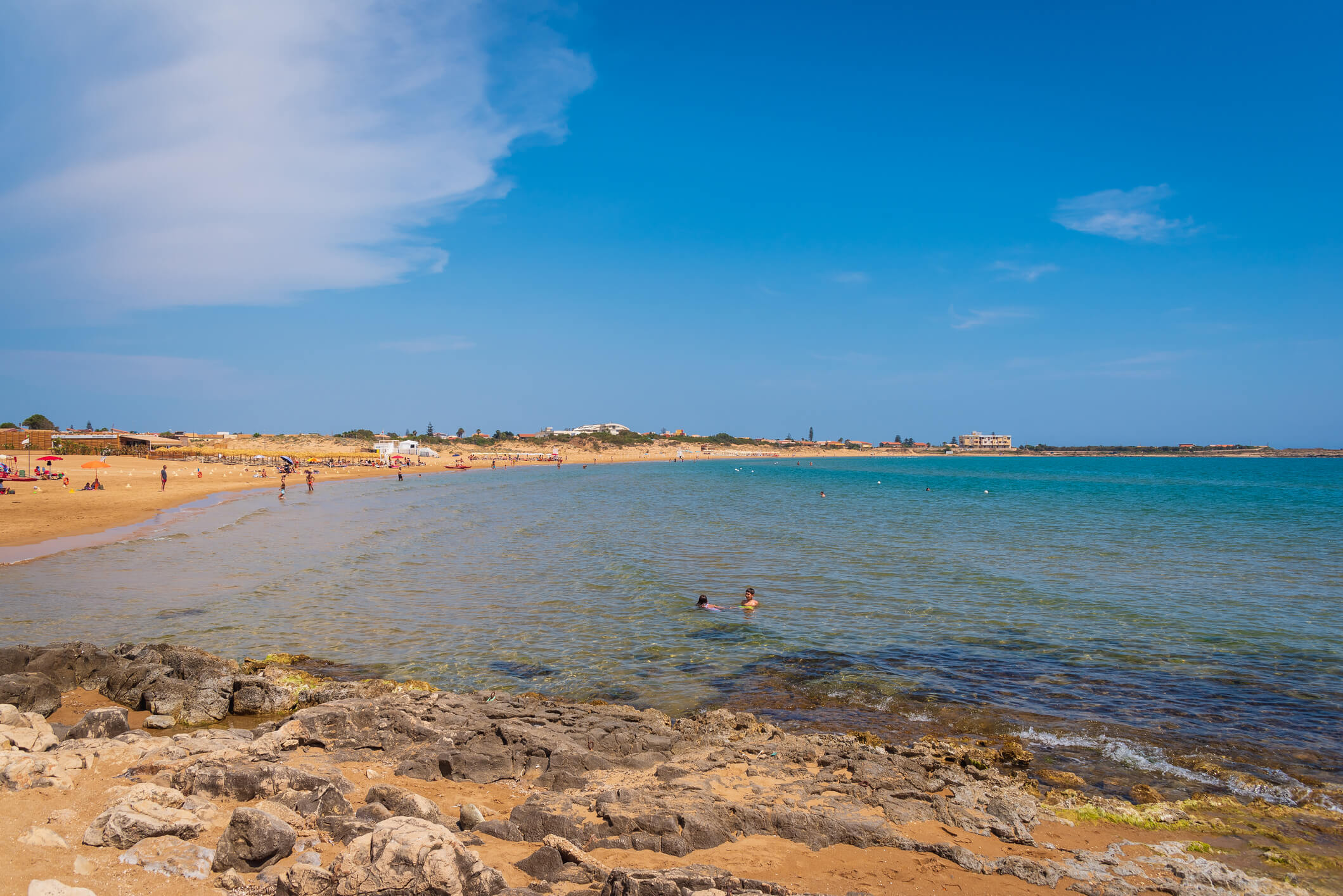 Sandy beach at Marina di Ragusa on Sicily's south coast