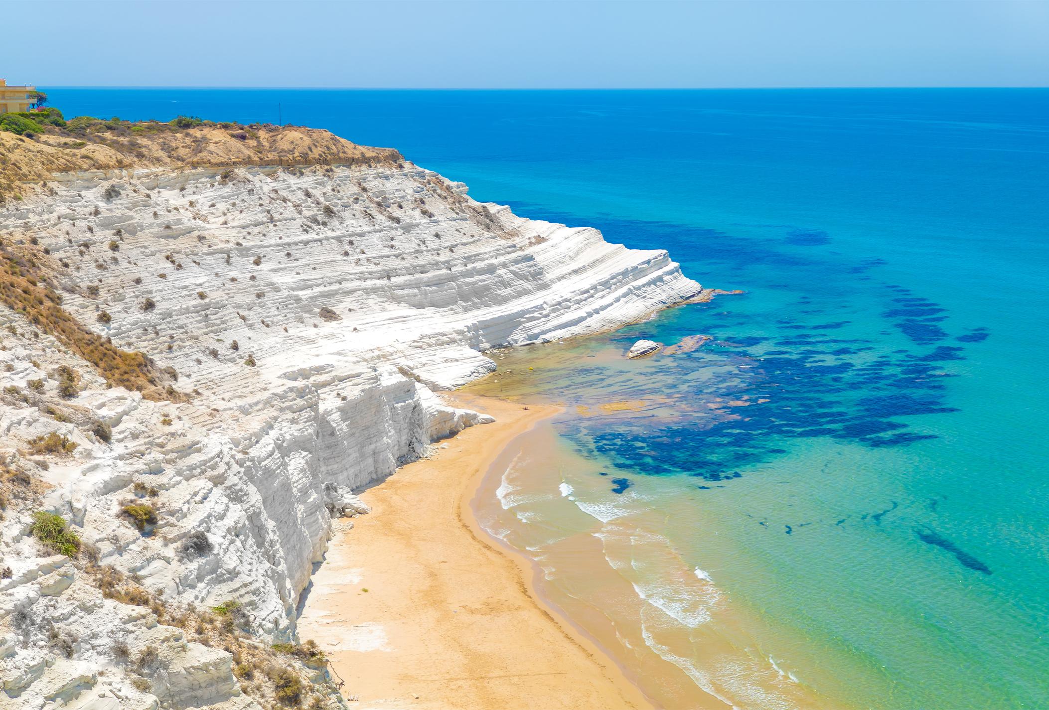 An empty beach on Sicily's south coast in September