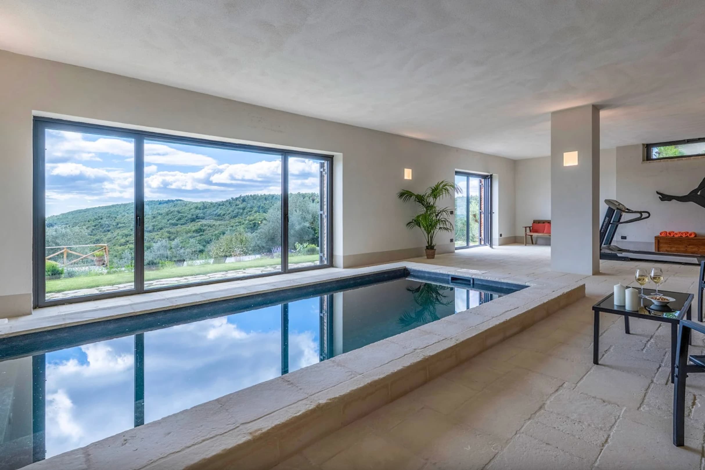 Indoor swimming pool in italian villa