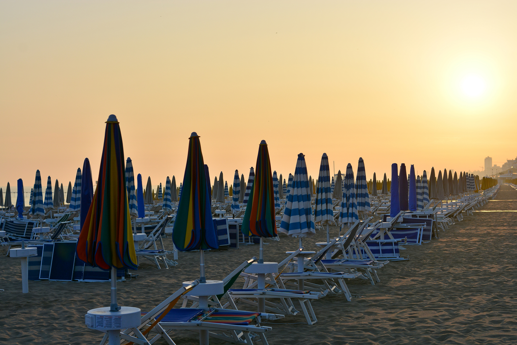 An almost empty Italian beach in September
