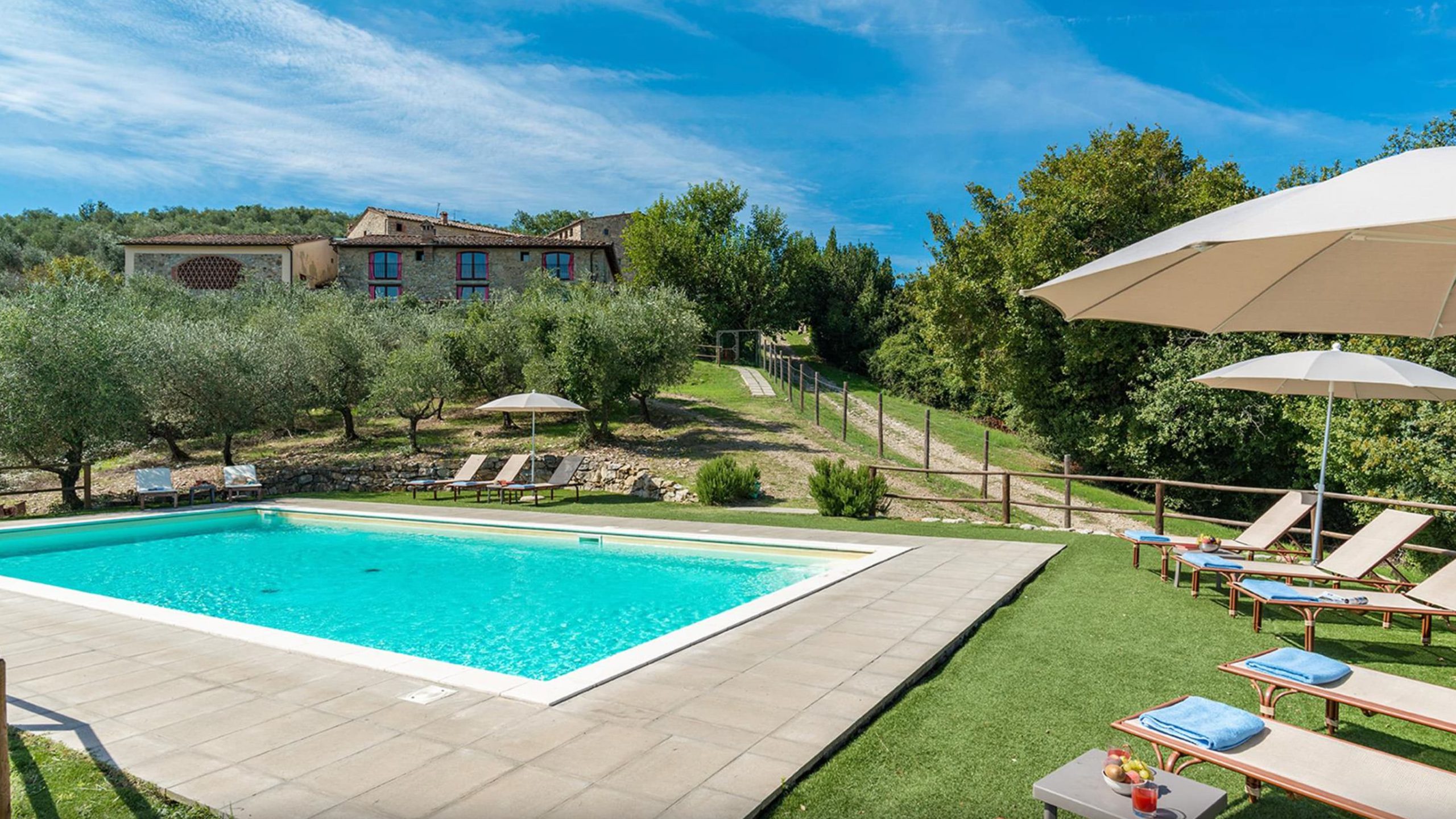 villa with garden in italian countryside