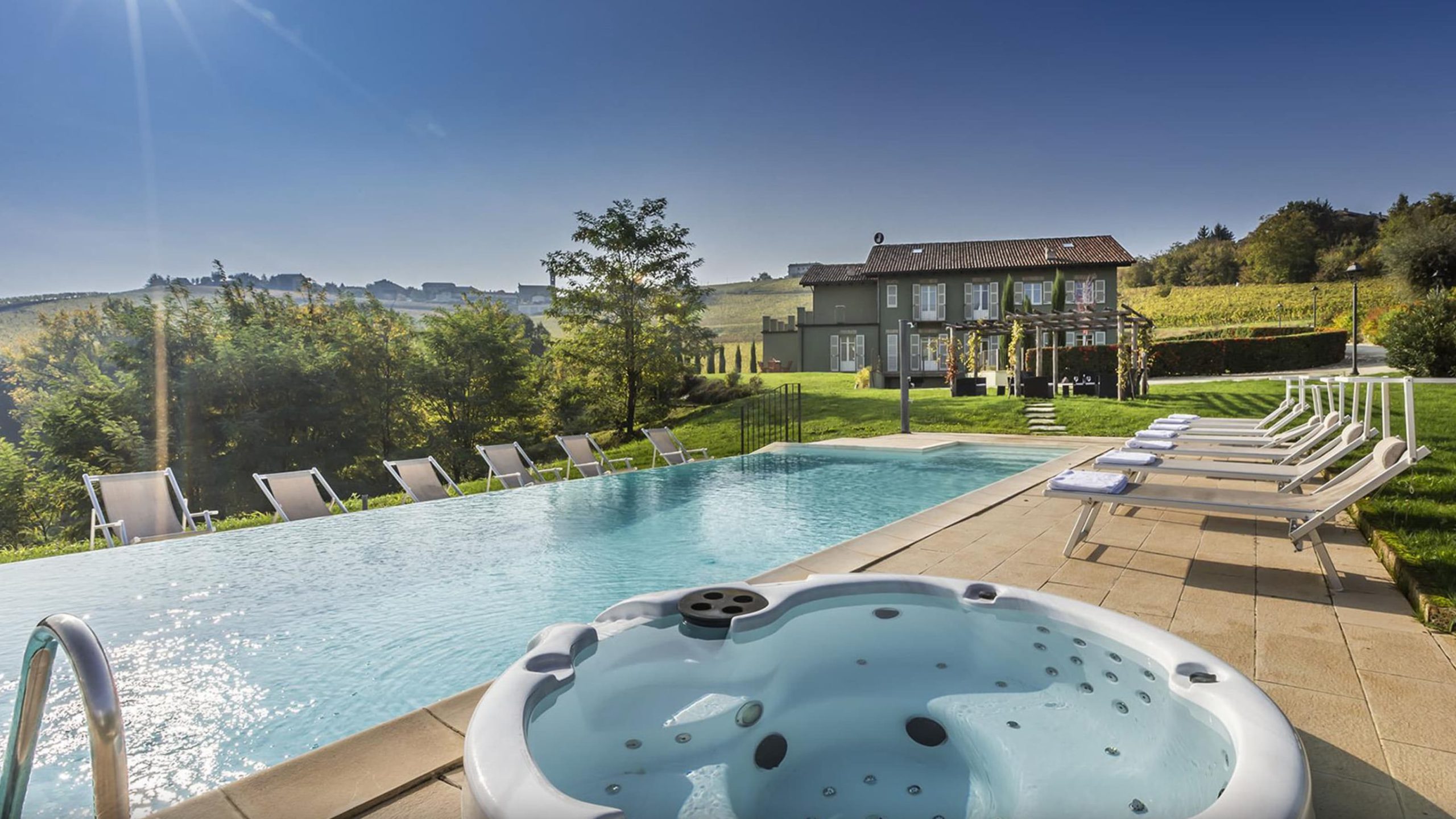 villa with pool in a countryside of northen italy
